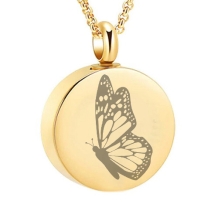 Butterfly Ashanger Rond RVS Goud