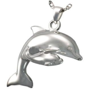 Dolfijn met Baby Dolfijn Ashanger Witgoud