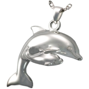 Dolfijn met Baby Dolfijn Ashanger Zilver